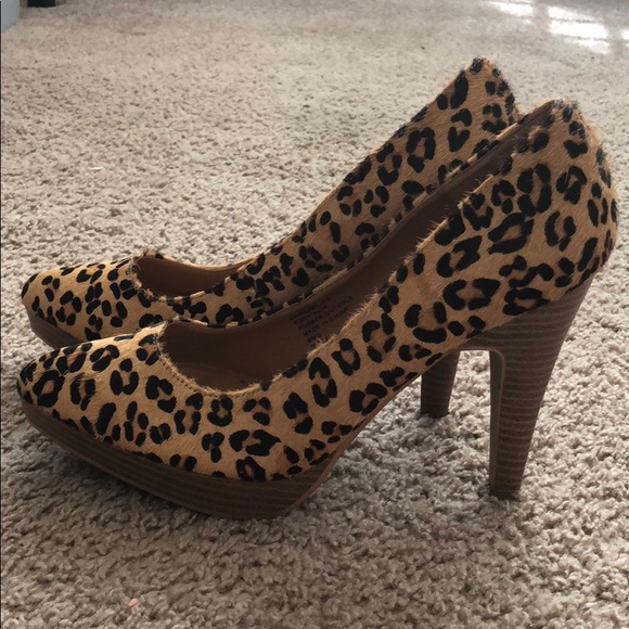 fuzzy cheetah heels
